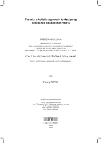 Thymio: a Holistic Approach to Designing Accessible Educational Robots