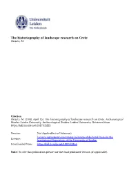 3. Landscape Research Projects in Crete: Text Analysis