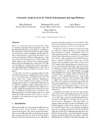 A Security Analysis of an in Vehicle Infotainment and App Platform