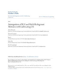Autoignition of R32 and R410 Refrigerant Mixtures With