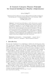 Category Theory) Principle for General Intelligence: Duality (Adjointness