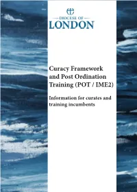 Curacy Framework and Post Ordination Training (POT / IME2)