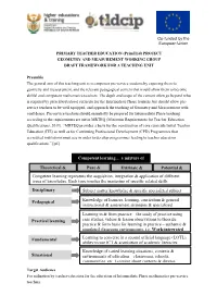 Draft Framework for a Teaching Unit: Transformations