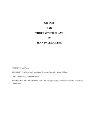 No Exit and Three Other Plays by Jean Paul Sartre