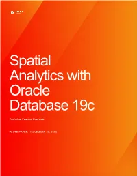 Spatial Analytics with Oracle Database 19C