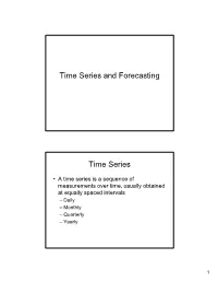 Time Series and Forecasting