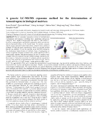 A Generic LC-MS/MS Exposome Method for the Determination Of