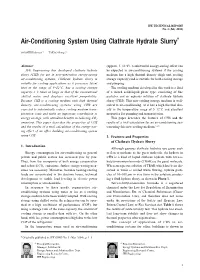 Air-Conditioning System Using Clathrate Hydrate Slurry†