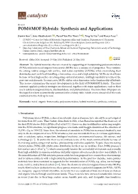 POM@MOF Hybrids: Synthesis and Applications