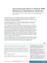 Atrioventricular Block in Children with Multisystem Inflammatory Syndrome Audrey Dionne, Douglas Y