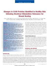 Changes in S100 Proteins Identified in Healthy Skin Following Electrical