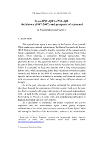 From BNL-QR to PSL-QR: the History (1947-2007) and Prospects of a Journal