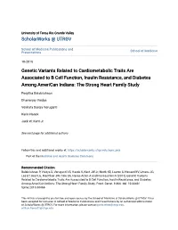 Genetic Variants Related to Cardiometabolic Traits Are