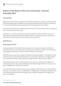 Iona Community Speech