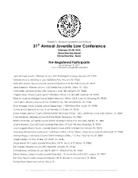 Pre-Registered Participant List