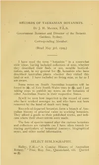 Records of Tasmanian Botanists