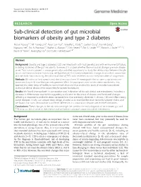 Sub-Clinical Detection of Gut Microbial Biomarkers of Obesity and Type 2 Diabetes Moran Yassour1,2, Mi Young Lim3, Hyun Sun Yun3, Timothy L