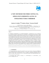 A New Method for Forecasting Co2 Operation Emissions Along an Infrastructure Corridor