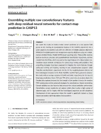 Ensembling Multiple Raw Coevolutionary Features with Deep Residual Neural Networks for Contact‐Map Prediction in CASP13