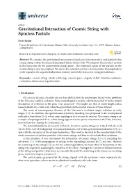 Gravitational Interaction of Cosmic String with Spinless Particle