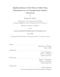 Implementation of the Fizeau Aether Drag Experiment for An
