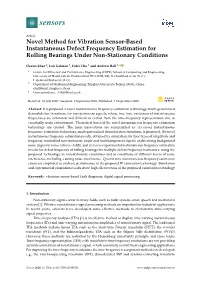 Novel Method for Vibration Sensor-Based Instantaneous Defect Frequency Estimation for Rolling Bearings Under Non-Stationary Conditions
