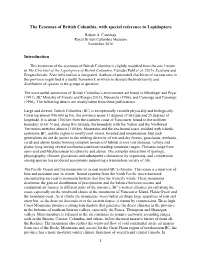 The Ecozones of BC, with Special Reference to Lepidoptera (PDF)