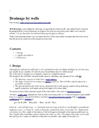 Drainage by Wells on Web Page