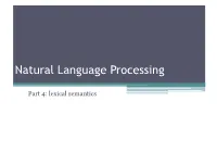 Part 4: Lexical Semantics 2