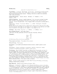 Plattnerite Pbo2 C 2001-2005 Mineral Data Publishing, Version 1 Crystal Data: Tetragonal