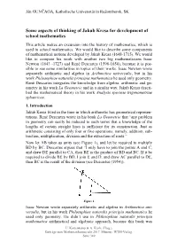 Some Aspects of Thinking of Jakub Kresa for Development of School Mathematics