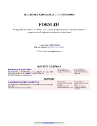 KANSAS CITY SOUTHERN Form 425 Filed 2021