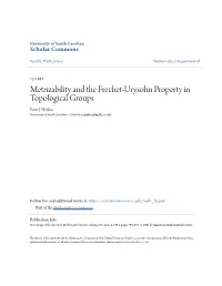 Metrizability and the Frechet-Urysohn Property in Topological Groups Peter J