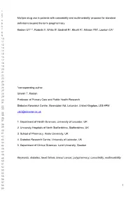 Multiple Drug Use in Patients with Comorbidity and Multimorbidity