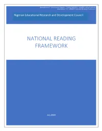 National Reading Framework