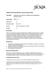 National Unit Specification: General Information