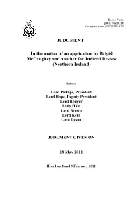 Supreme Court Judgement of an Application by Bridgit Mccaughey