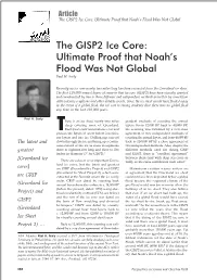 The GISP2 Ice Core: Ultimate Proof That Noah's Flood Was Not Global