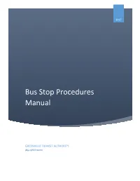 2017 Bus Stop Procedures Manual