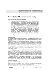 Account of Profits, Contracts and Equity