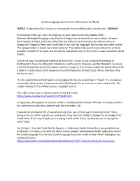 Caddo Language and Cultural Information for Turtle