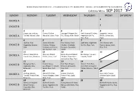 December Menu