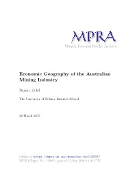 Economic Geography of the Australian Mining Industry