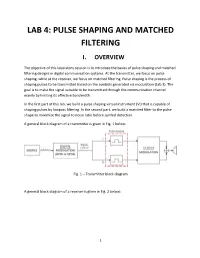 Pulse Shaping and Matched Filtering
