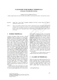 TAXONOMY for MOBILE TERMINALS a Selective Classification Scheme