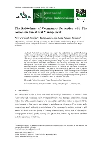 The Relatedness of Community Perception with the Actions in Forest Pest Management
