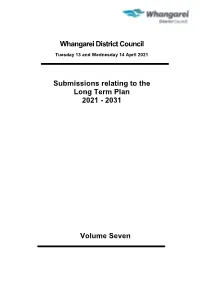 Whangarei District Council Submissions Relating to the Long