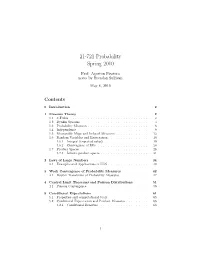 21-721 Probability Spring 2010