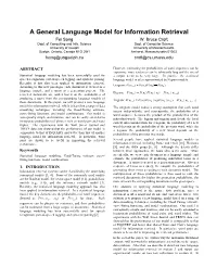 A General Language Model for Information Retrieval Fei Song W