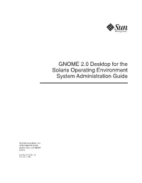 GNOME 2.0 Desktop for the Solaris Operating Environment System Administration Guide